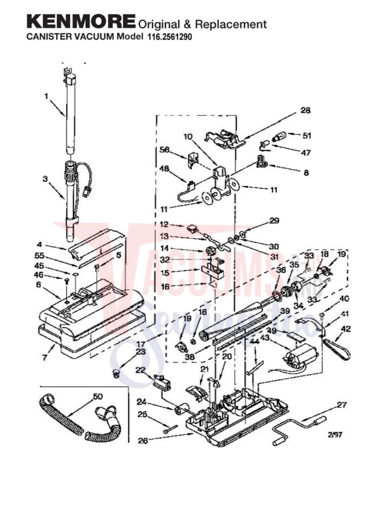 Kenmore 116.2561290 exploded schematic diagram (page 1)