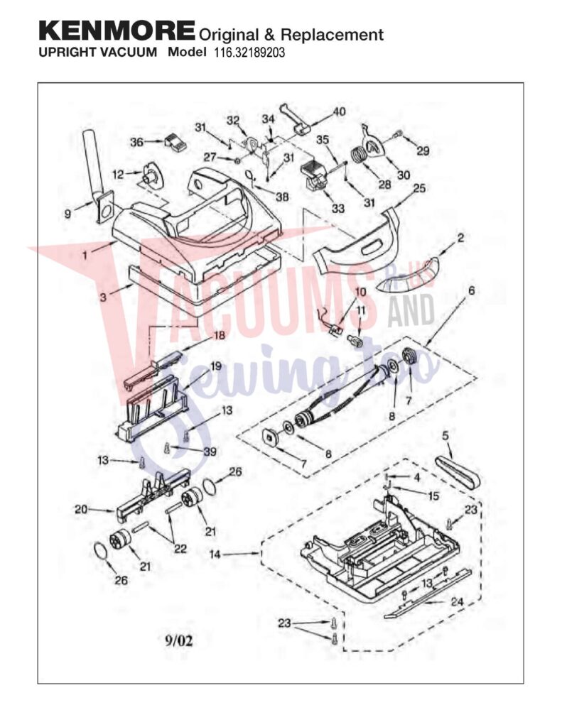 Kenmore 116.32189203 exploded schematic diagram (page 2)