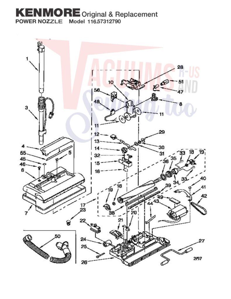 Kenmore 116.57312790 exploded schematic diagram (page 1)