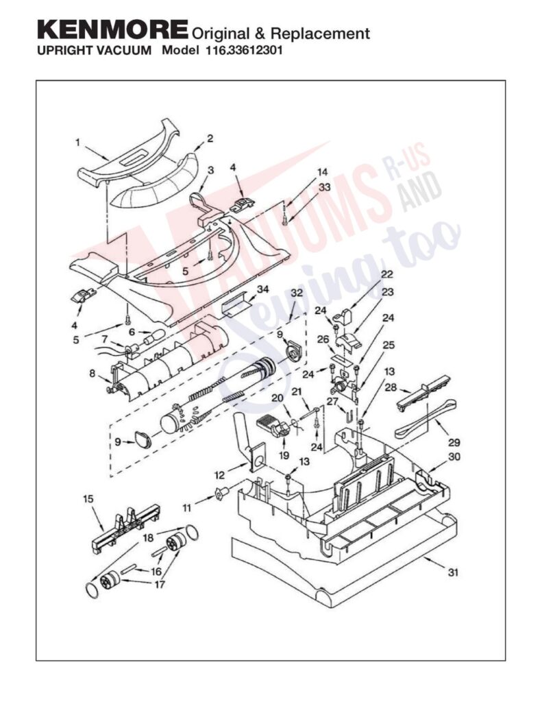 Kenmore 116.33612301 exploded schematic diagram (page 2)