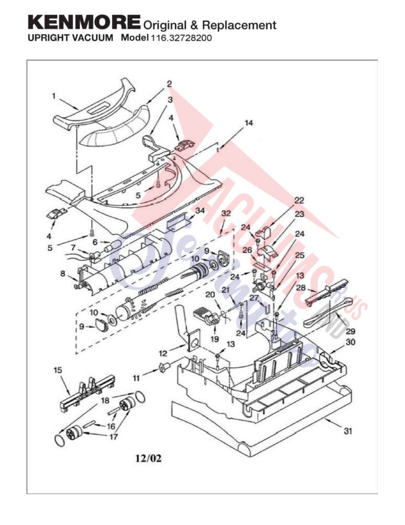 Kenmore 116.32728200 exploded schematic diagram (page 2)