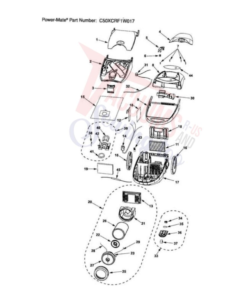 Kenmore 116.25614506 exploded schematic diagram (page 1)