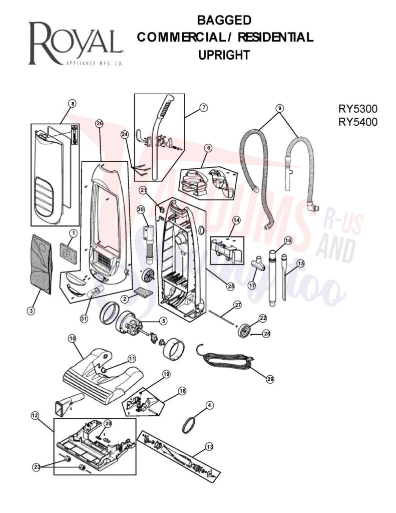 Royal ry5300 exploded schematic diagram (page 1)