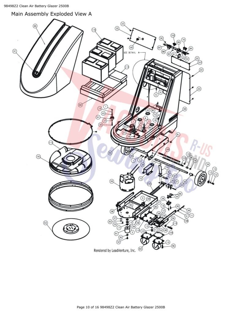 Tornado 2500B exploded schematic diagram (page 3)