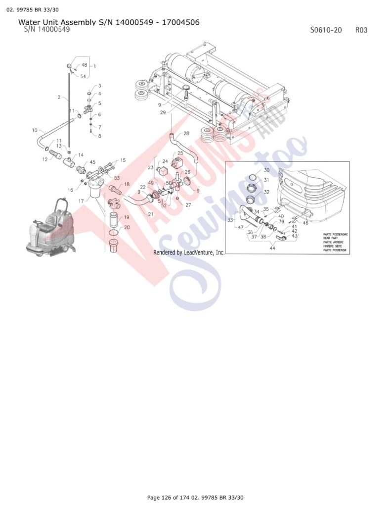 Tornado 99780 exploded schematic diagram (page 36)