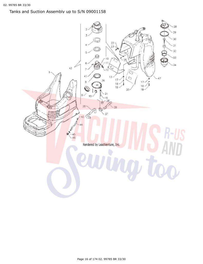 Tornado 99780 exploded schematic diagram (page 45)