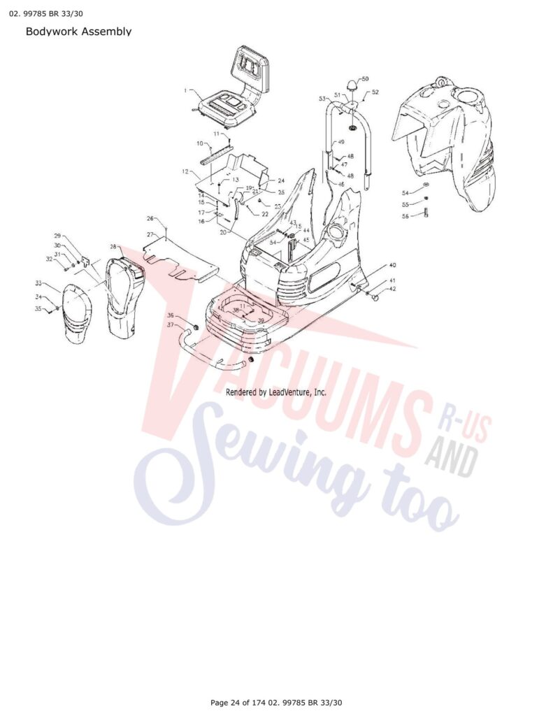 Tornado 99780 exploded schematic diagram (page 56)