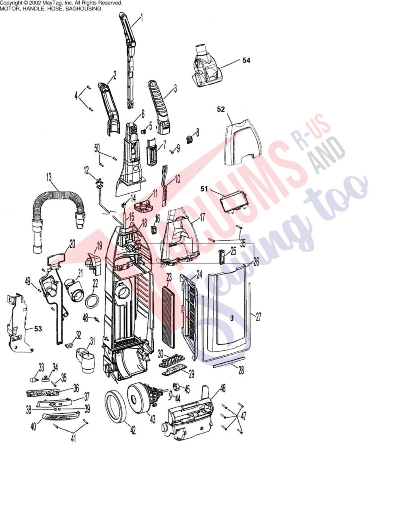 Hoover U6453-900 exploded schematic diagram (page 1)