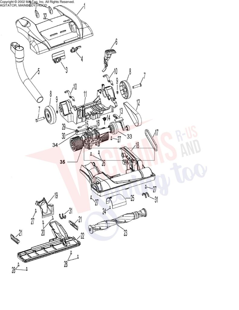 Hoover U6453-900 exploded schematic diagram (page 2)