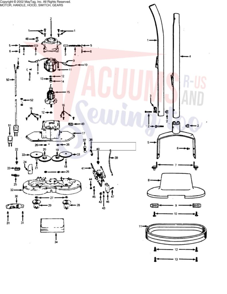 Hoover 5140 exploded schematic diagram (page 1)