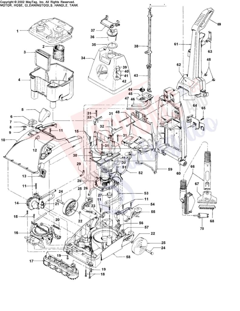Hoover F5906-900 exploded schematic diagram (page 1)