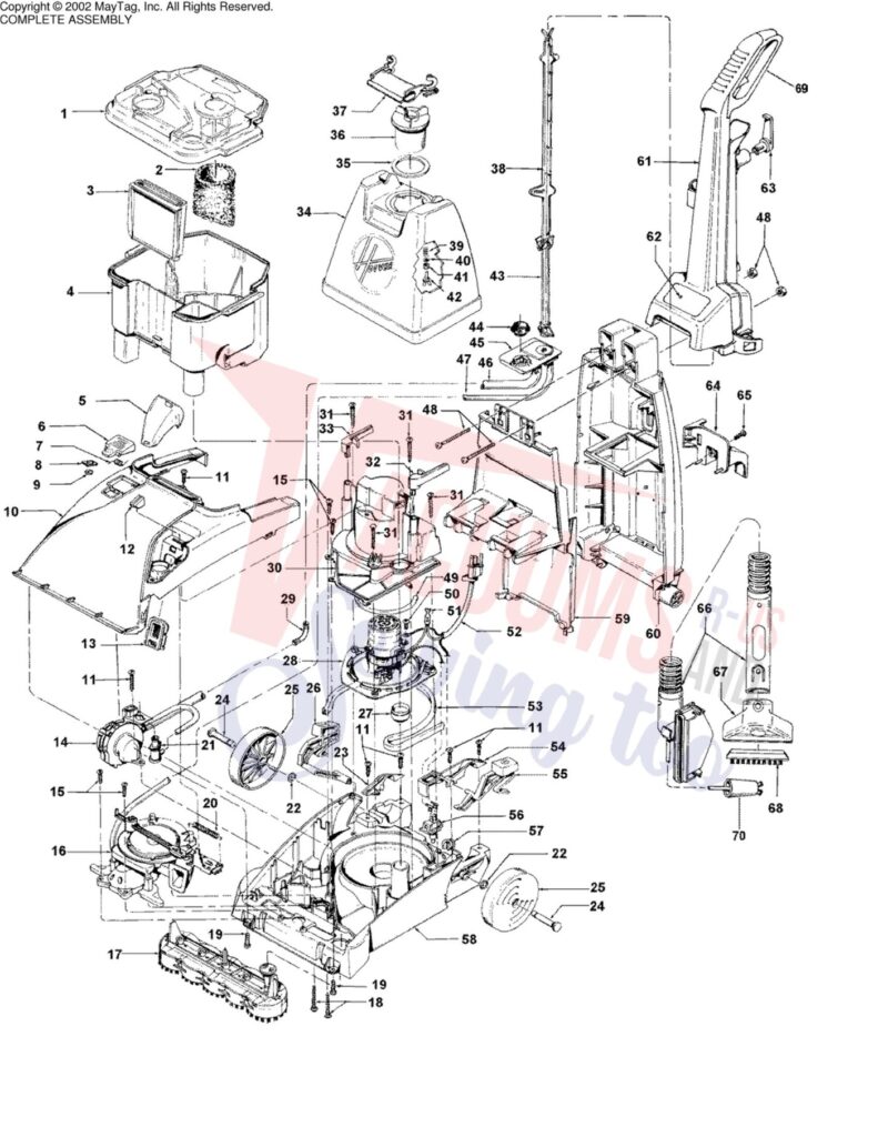 Hoover F5909-900 exploded schematic diagram (page 1)
