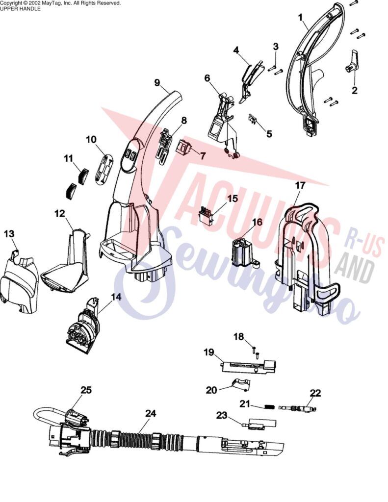 Hoover F7427-900 exploded schematic diagram (page 1)