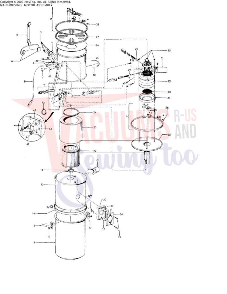 Hoover S5573 exploded schematic diagram (page 1)