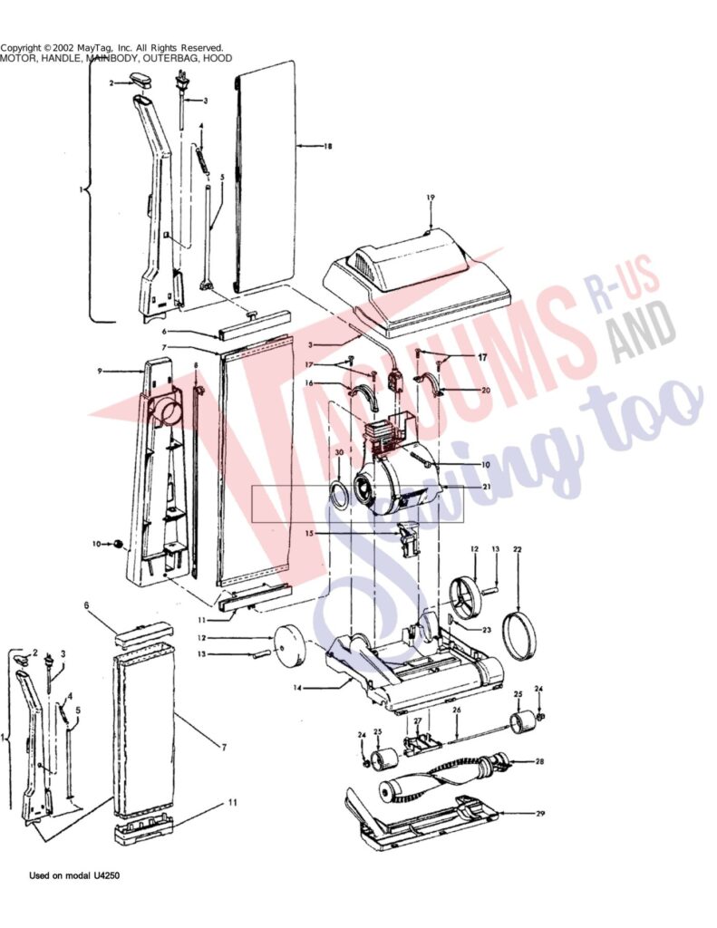 Hoover U4247-900 exploded schematic diagram (page 1)