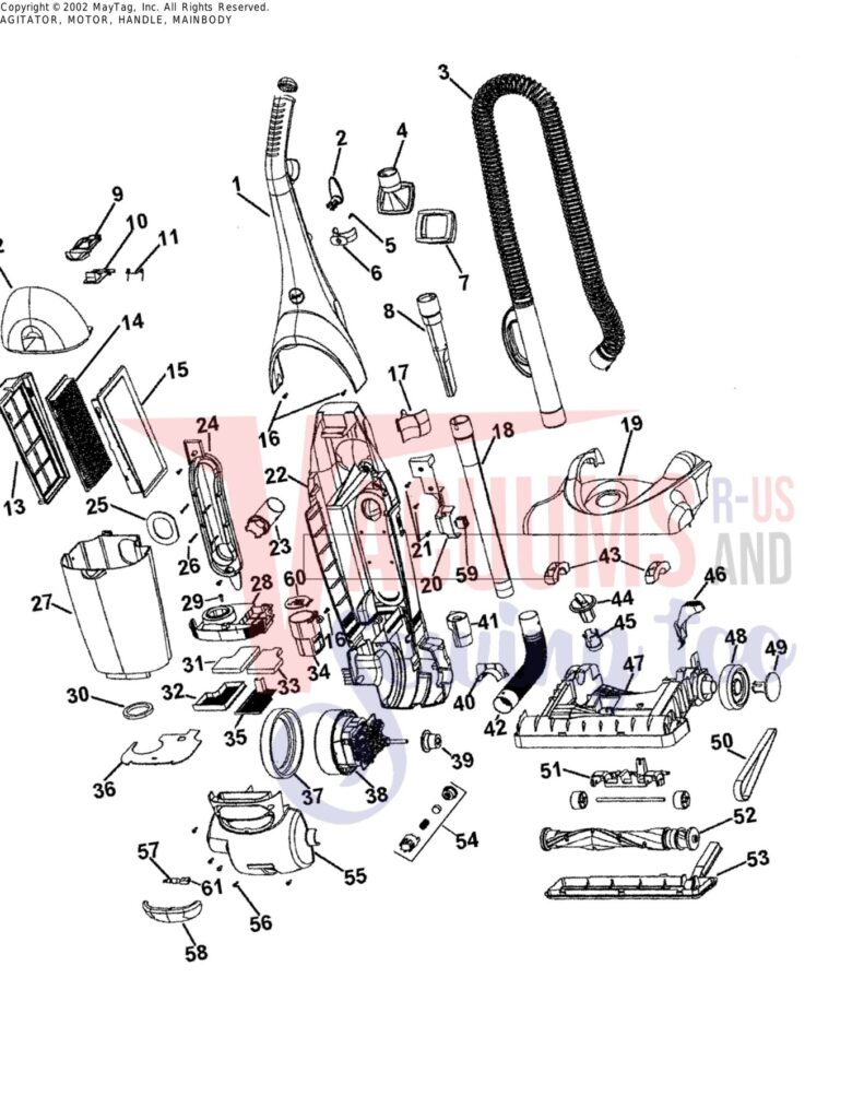 Hoover U5025-900 exploded schematic diagram (page 1)
