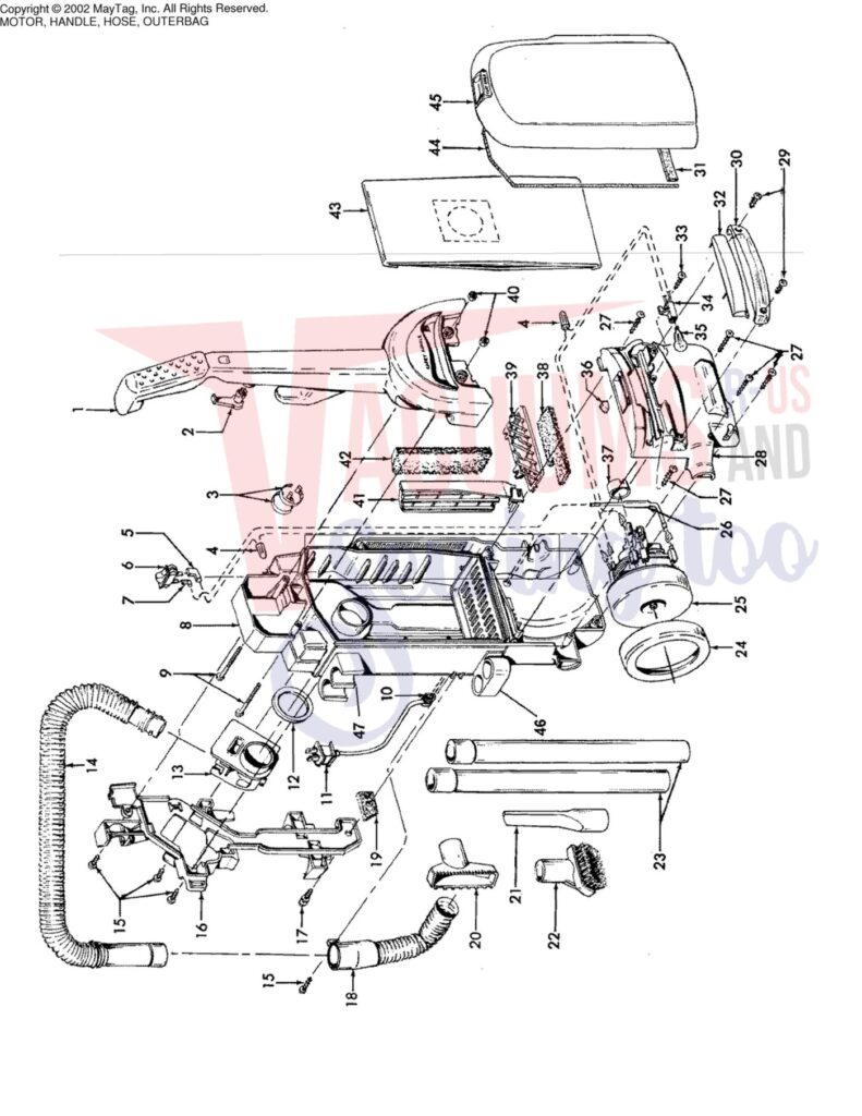 Hoover U5142-900 exploded schematic diagram (page 1)