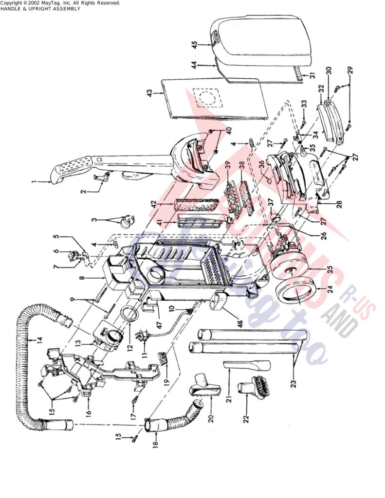 Hoover U5144-900 exploded schematic diagram (page 1)