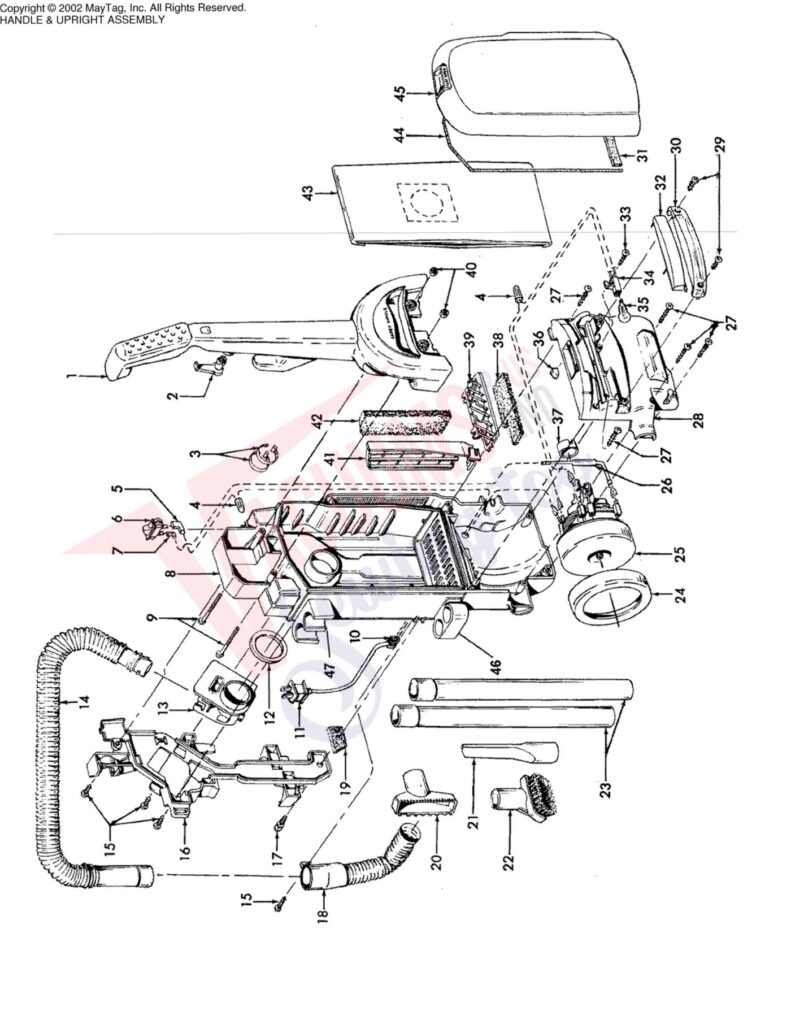 Hoover U5145-900 exploded schematic diagram (page 1)