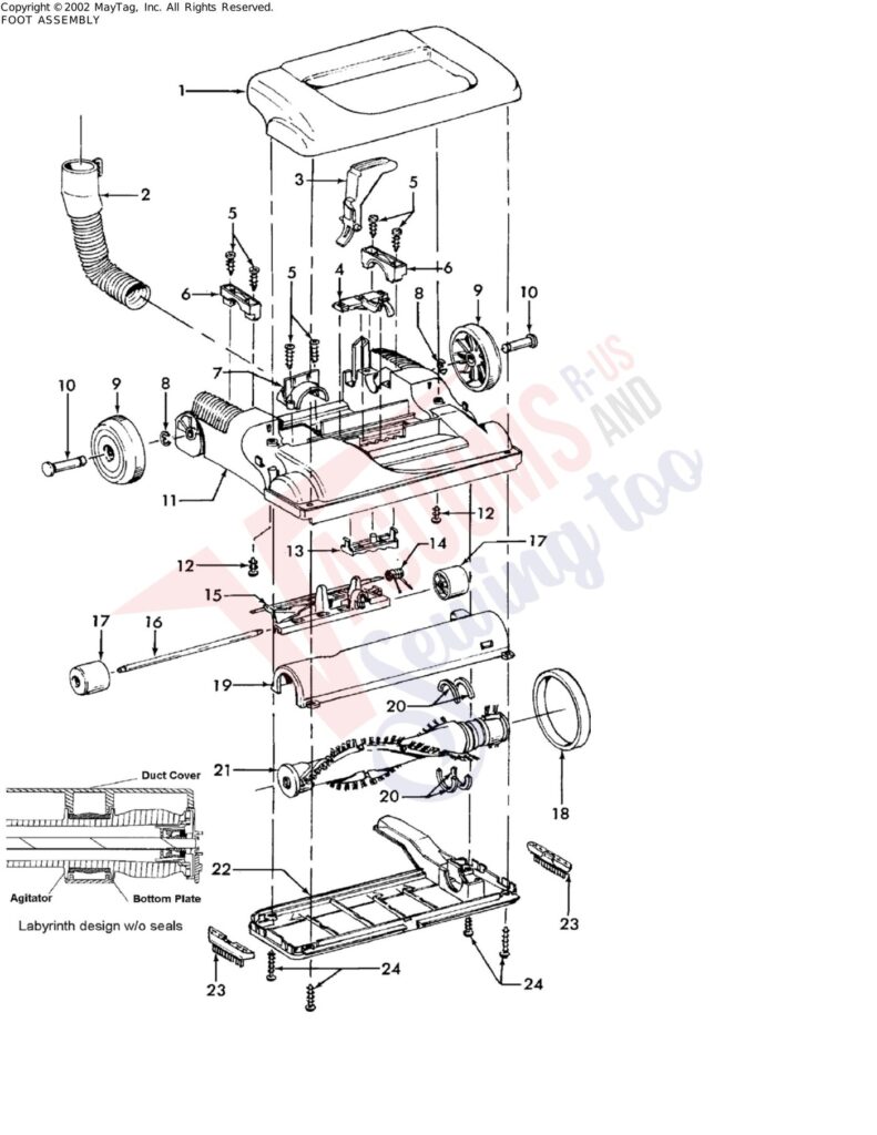 Hoover U5145-900 exploded schematic diagram (page 3)