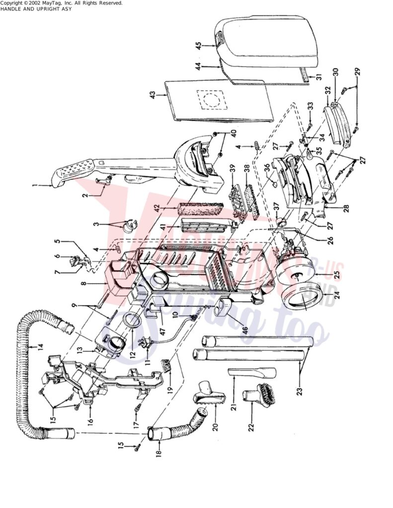 Hoover U5148-900 exploded schematic diagram (page 1)