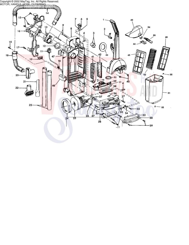 Hoover U5150-900 exploded schematic diagram (page 1)