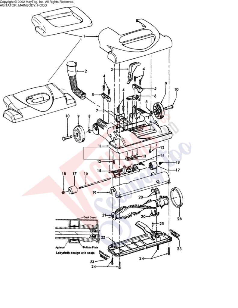 Hoover U5150-900 exploded schematic diagram (page 2)