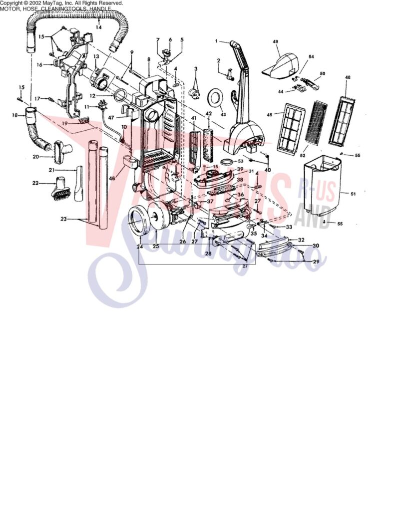 Hoover U5154-900 exploded schematic diagram (page 1)