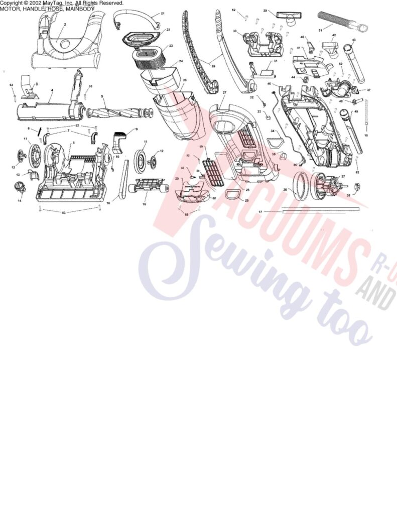 Hoover U5164-900 exploded schematic diagram (page 1)