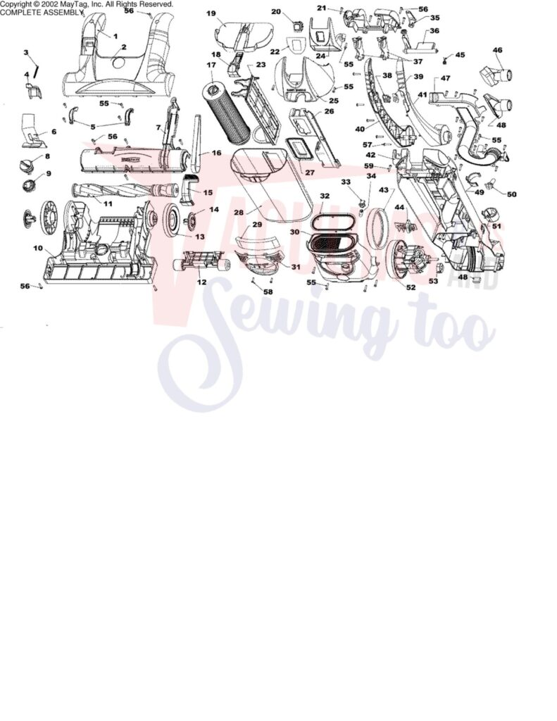 Hoover U5263-900 exploded schematic diagram (page 1)