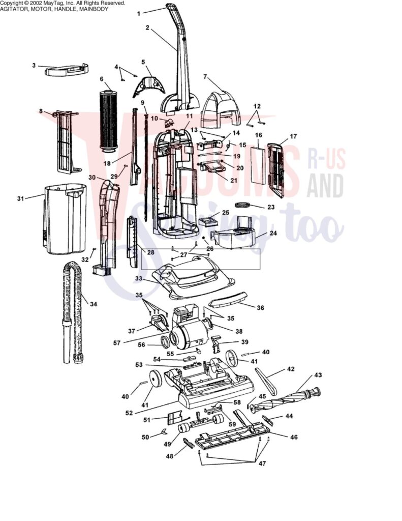 Hoover U5298-900 exploded schematic diagram (page 1)