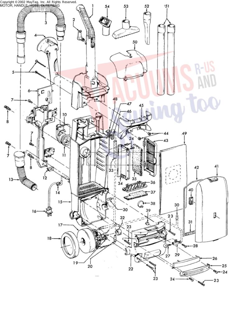 Hoover U5438-900 exploded schematic diagram (page 1)