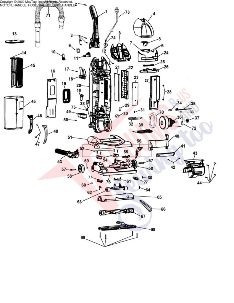 Hoover U5723-900 exploded schematic diagram (page 1)