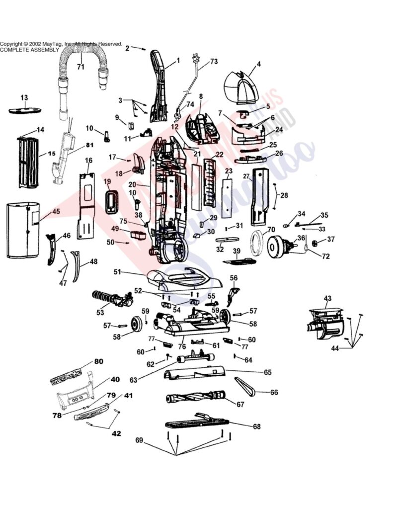 Hoover U5768900 exploded schematic diagram (page 1)