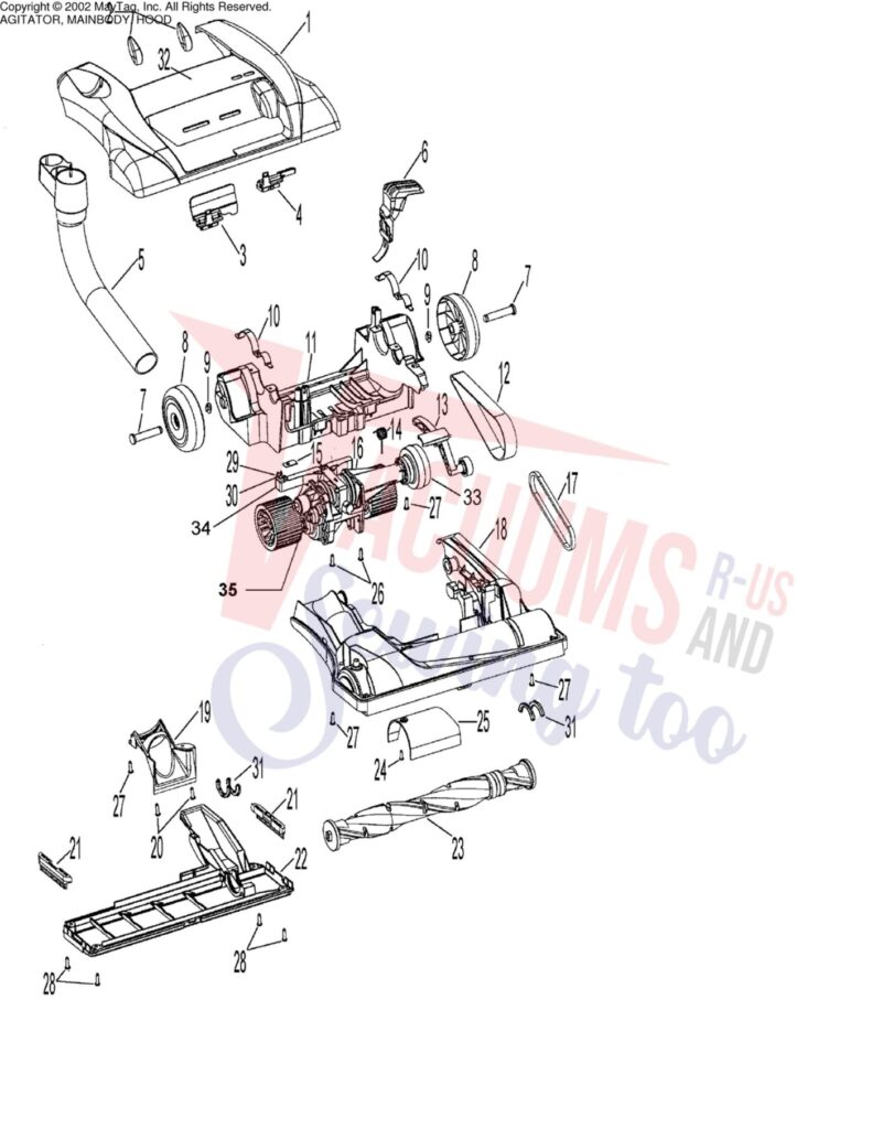 Hoover U6474-900 exploded schematic diagram (page 2)