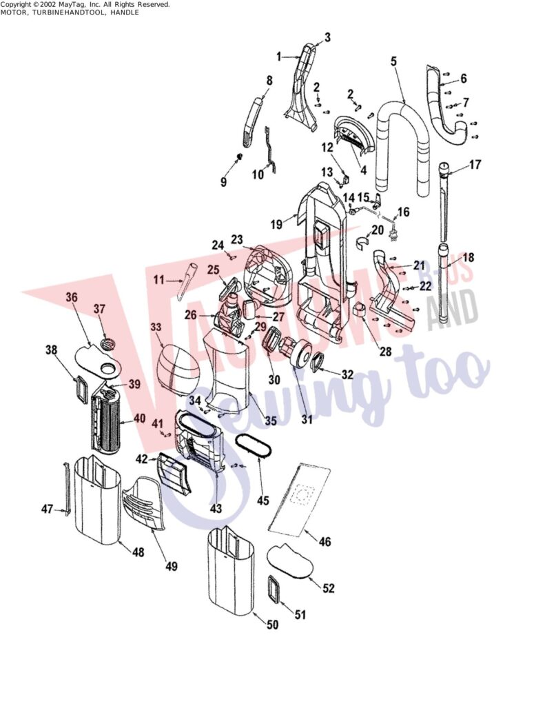 Hoover U8144 exploded schematic diagram (page 1)