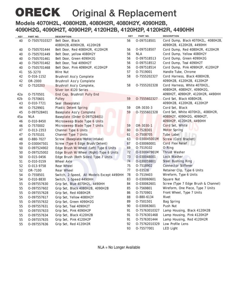 Oreck 4070h2l schematic page 2 preview