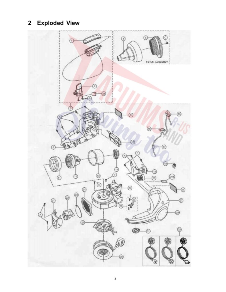 Panasonic MC-4620 exploded schematic diagram (page 1)