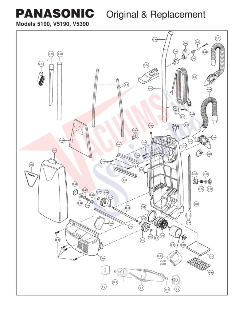 Panasonic 5190 exploded schematic diagram (page 1)
