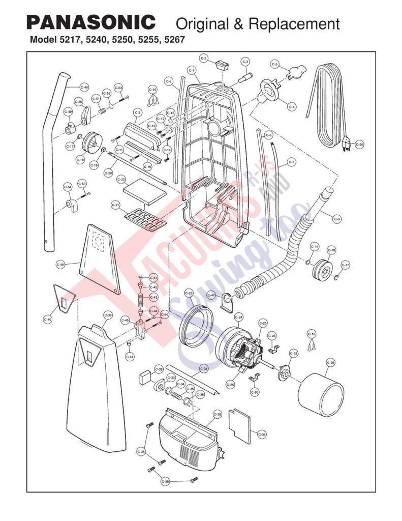 Panasonic 5217 exploded schematic diagram (page 1)