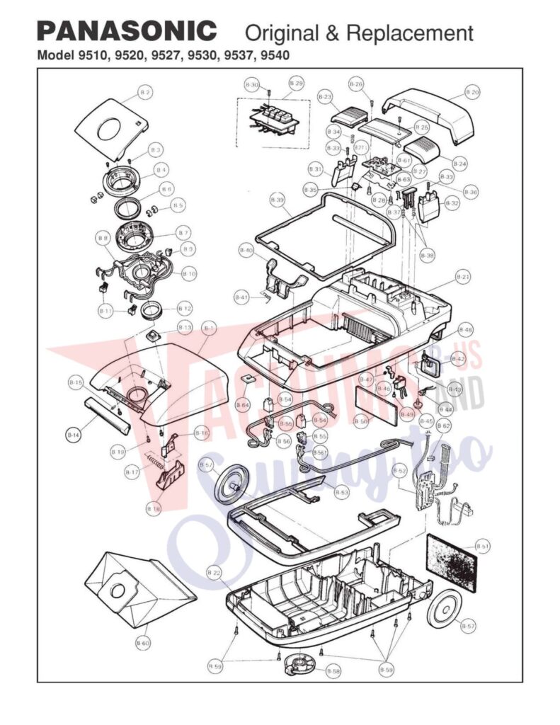 Panasonic 9510 exploded schematic diagram (page 1)
