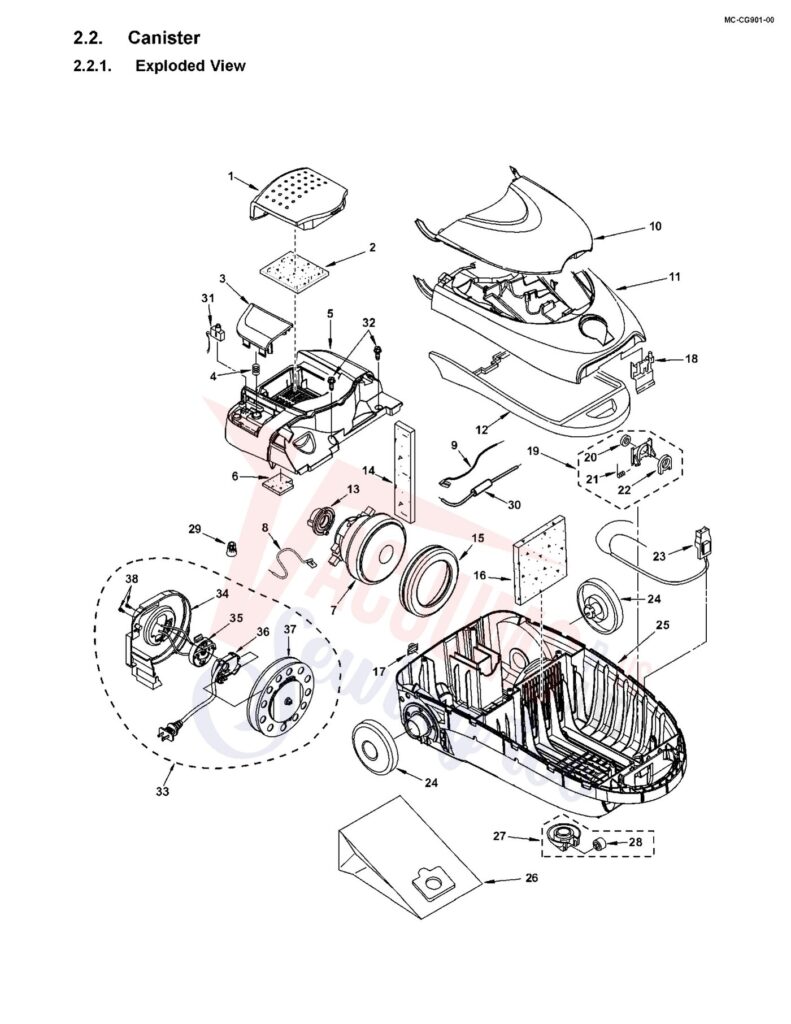 Panasonic MC-CG901 exploded schematic diagram (page 2)
