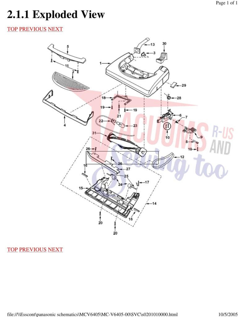 Panasonic MC-V6405 exploded schematic diagram (page 2)