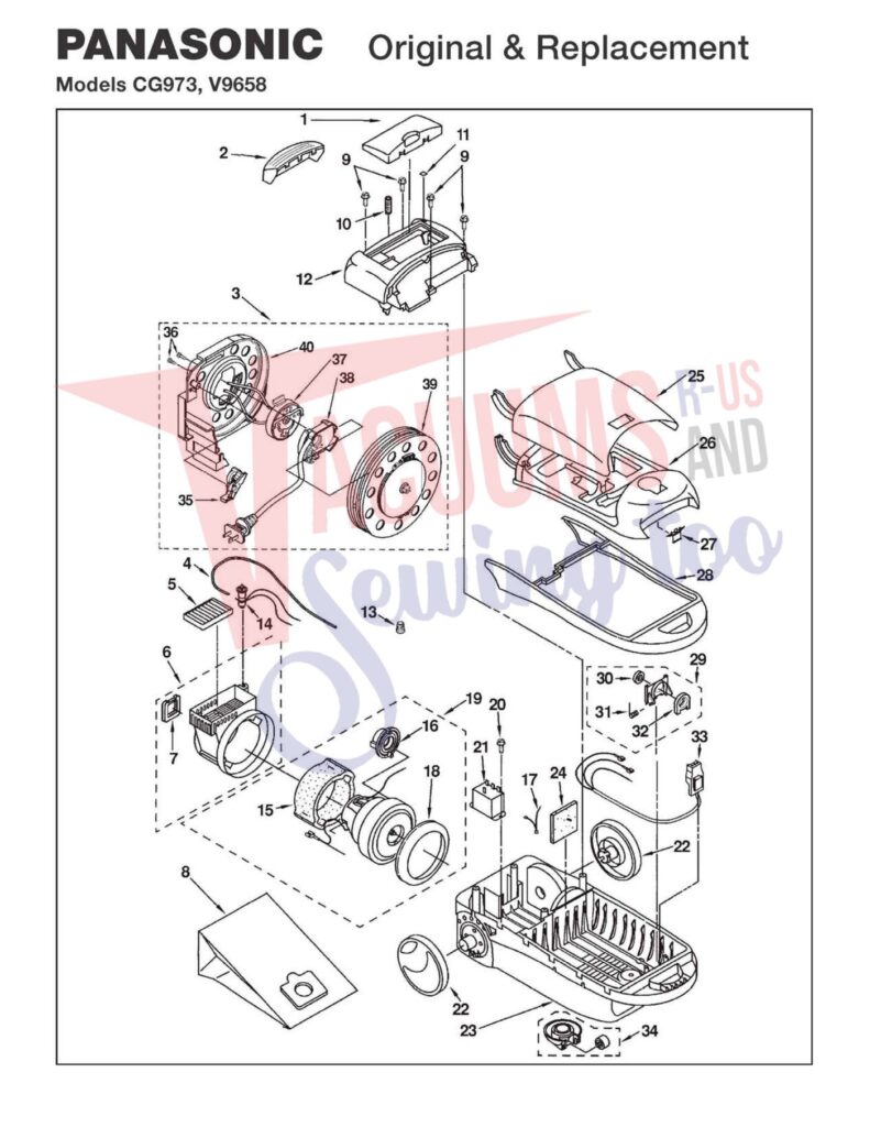 Panasonic CG973 exploded schematic diagram (page 1)