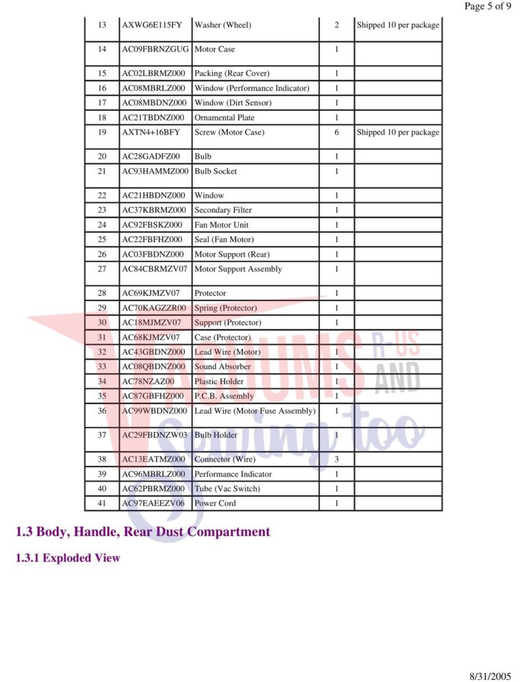 Panasonic MC-V7581 schematic page 3 preview