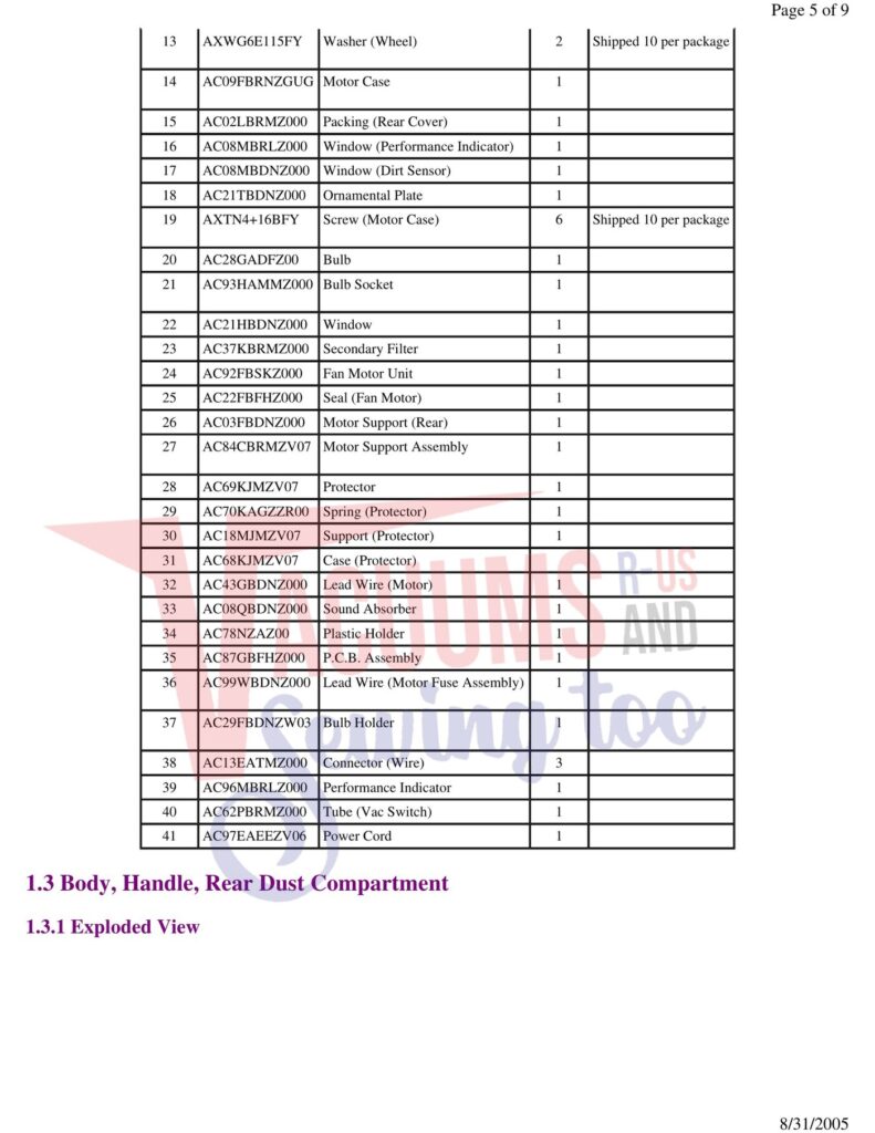 Panasonic MC-V7581 exploded schematic diagram (page 3)