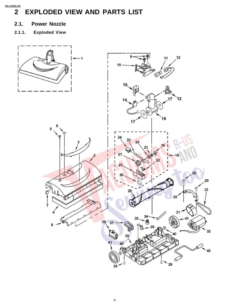 Panasonic MC-CG902 exploded schematic diagram (page 1)