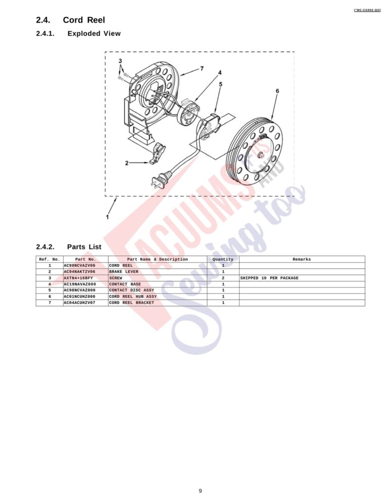 Panasonic MC-CG902 schematic page 4 preview
