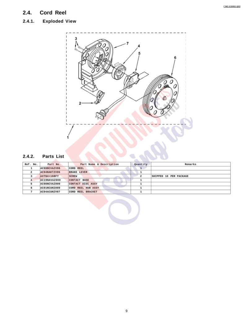 Panasonic MC-CG902 exploded schematic diagram (page 4)