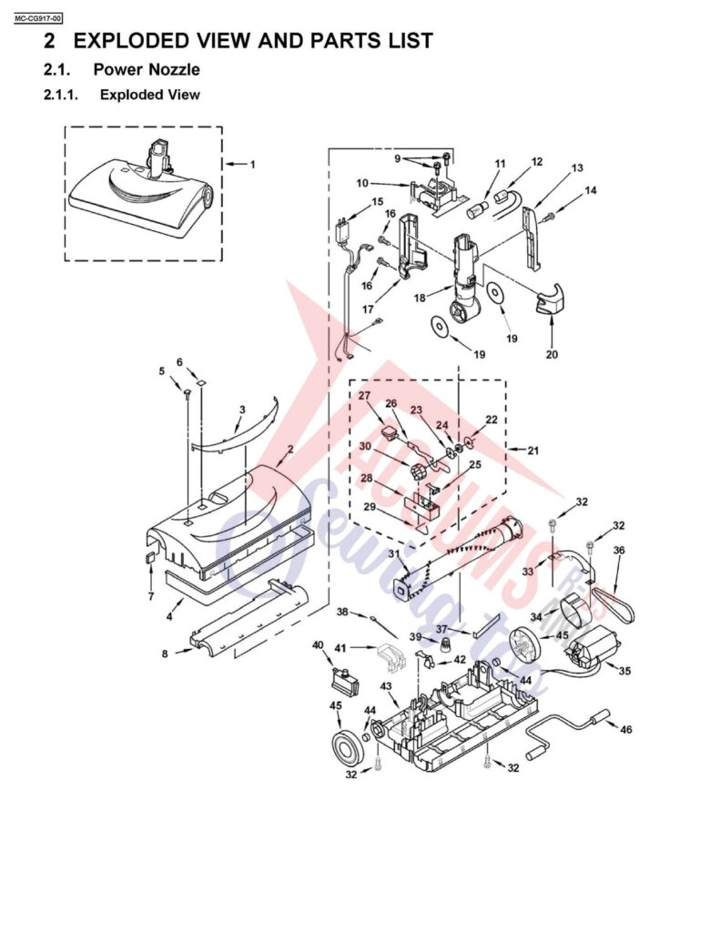 Panasonic MC-CG917 exploded schematic diagram (page 1)